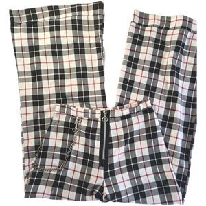 Free People Ragged Priest NWT L Wide Leg Plaid Pants Grunge / Y2K Street Style